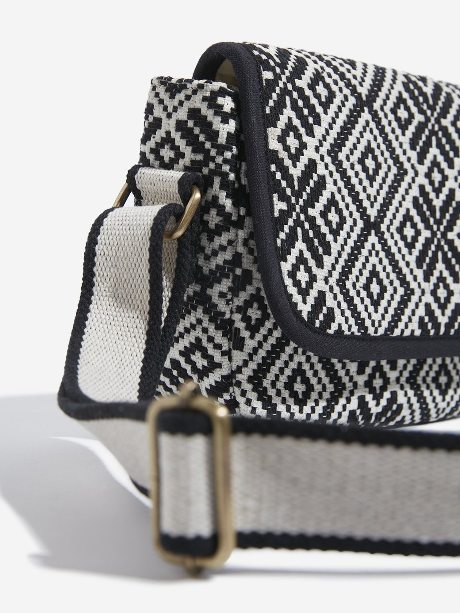 Westside Black and white Geometric Crossbody Bag