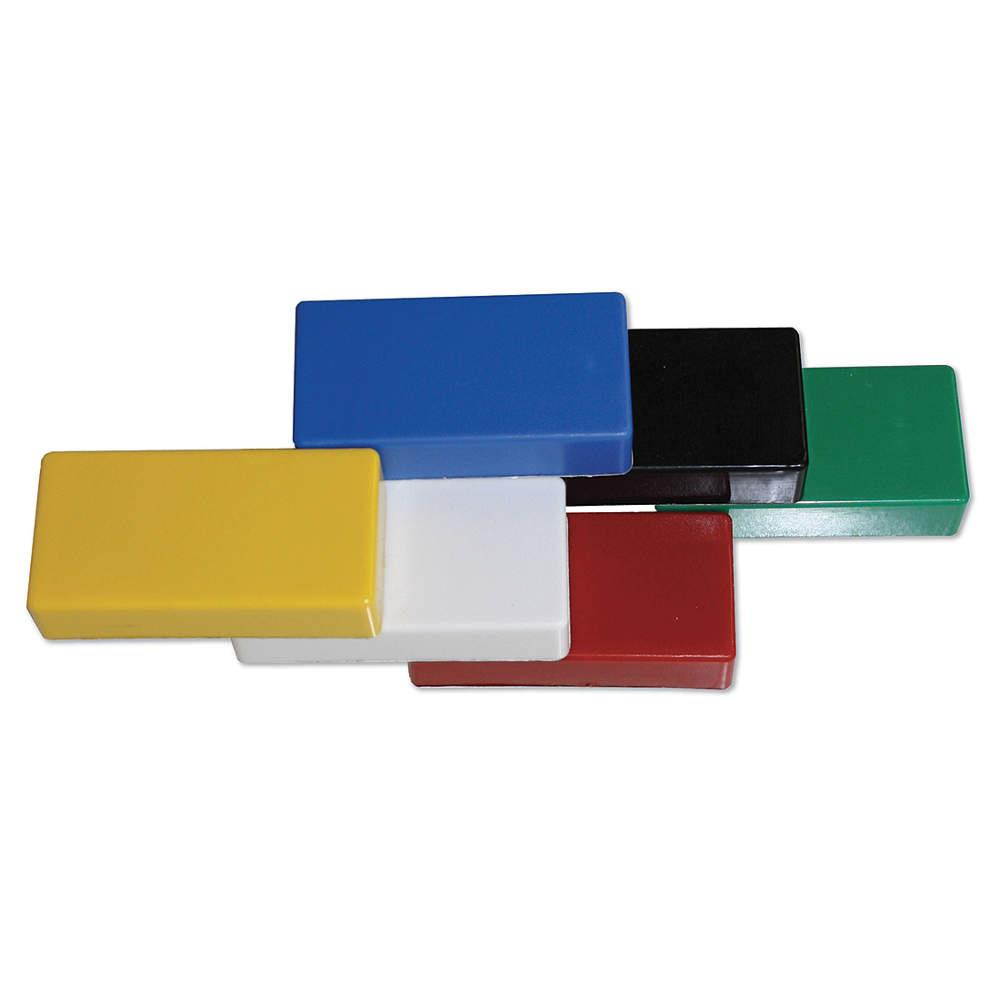 MAGNA VISUAL CM-11M Ceramic Magnets,Rectangle,Assorted,PK6