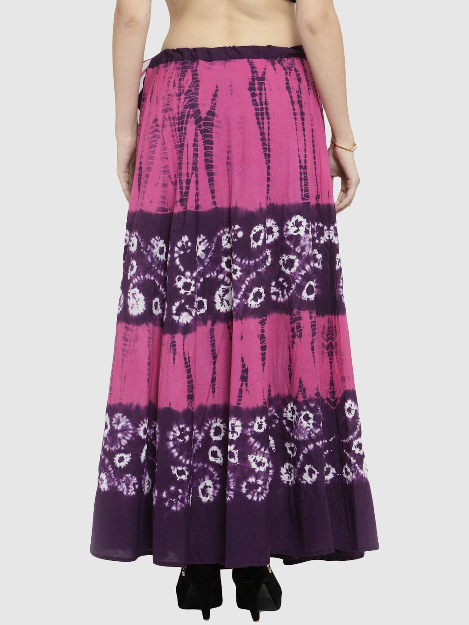 Geroo Jaipur Pink & Blue Hand Dyed Pure Cotton Skirt