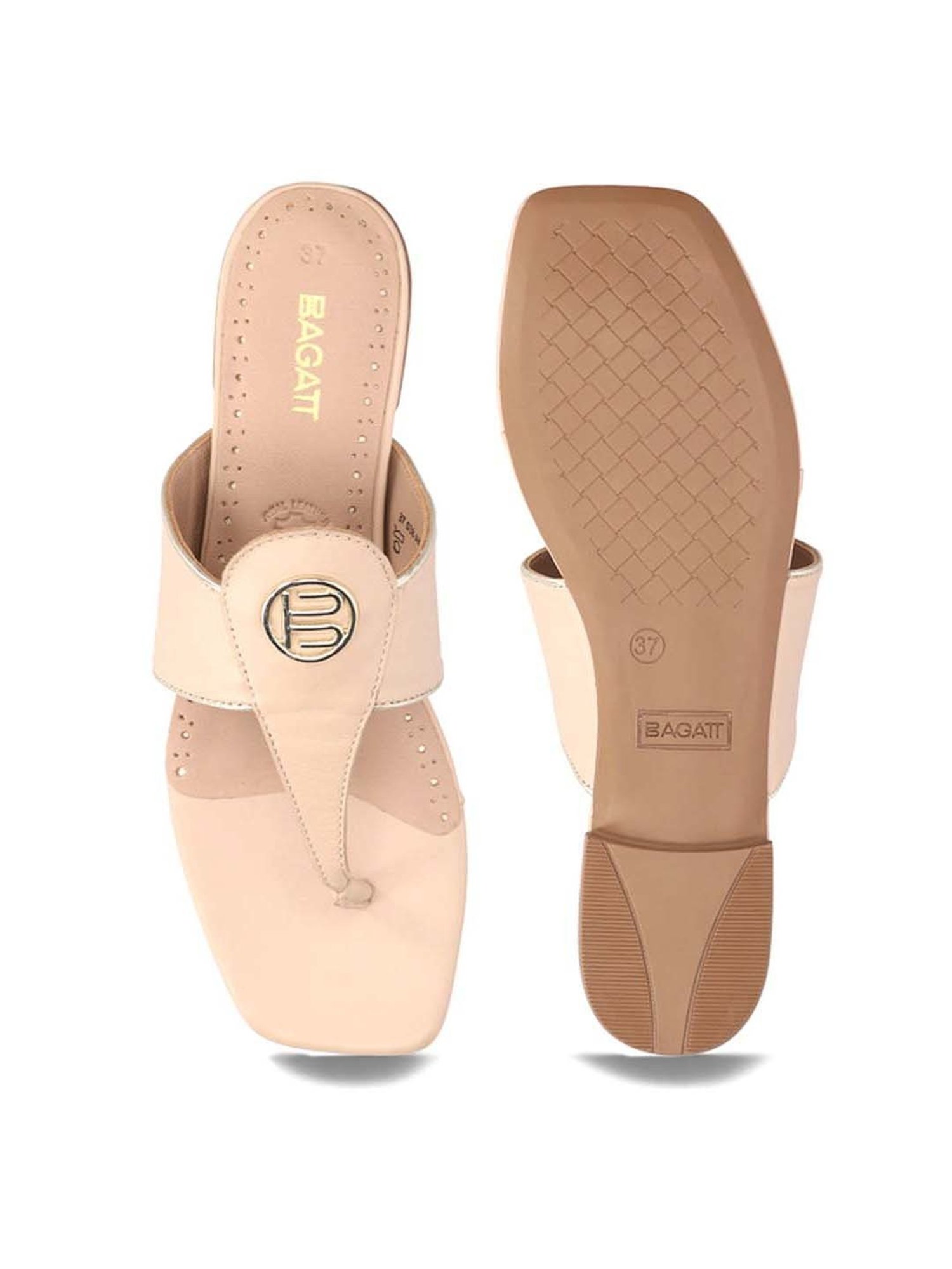 BAGATT Women's Mala Beige T-Strap Sandals
