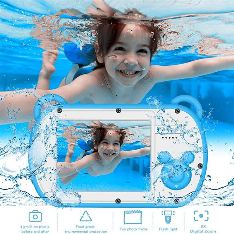Camera HD 1080P Waterproof Camera for Kids 39 Years Old Boys Girls Toys Camera for Children Gift Flash and Mic Swimming