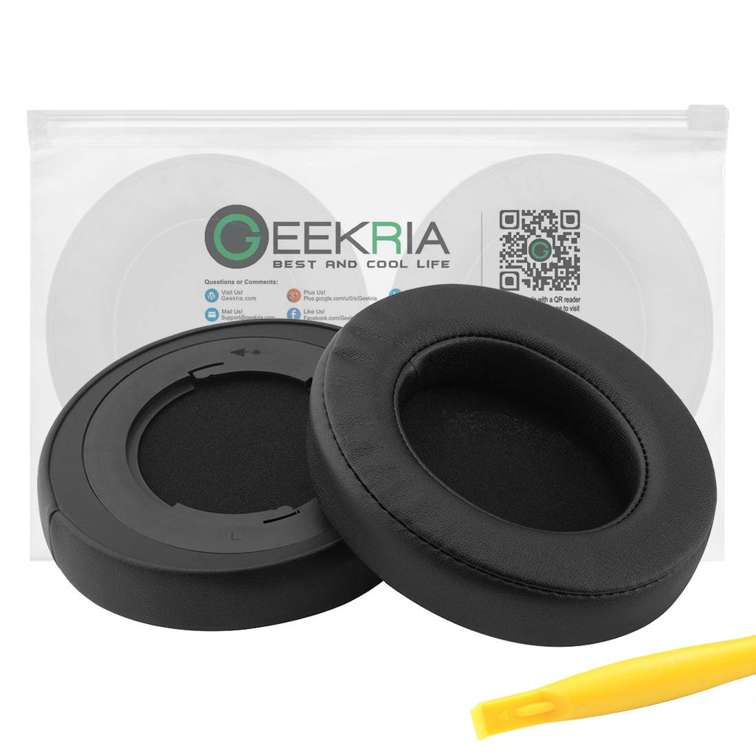 Geekria Earpad Replacement for Razer Kraken Pro V2 Headphone Ear Pad / Ear Cushion / Ear Cups / Ear Cover / Earpads Repair Parts (Black/Plastic ring)