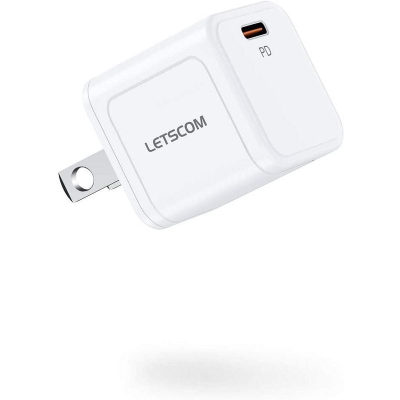 Letscom USB C Charger 20W Fast Charger Compact PD 3.0 Compatible with iPhone 12/12 Mini/12 Pro/12 Pro Max/11/XS, Galaxy, Pixel 4/3, iPad Pro, AirPods/AirPods Pro, and More - FC236 - White