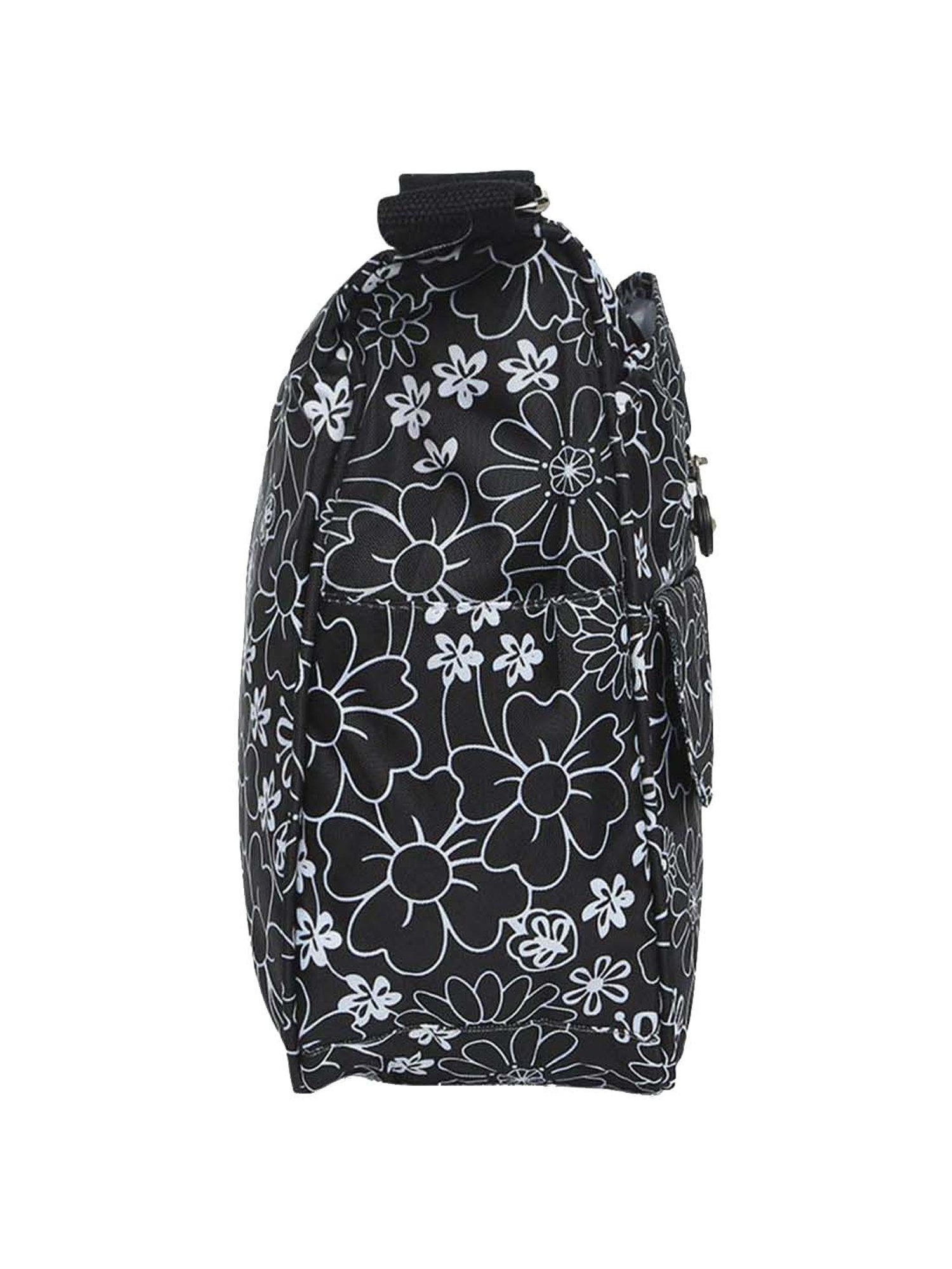 Baomi Black Printed Medium Cross Body Bag