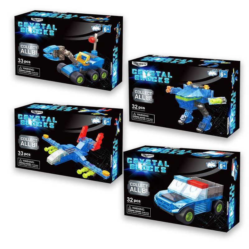 Brainstem Crystal Blocks Bundle - Robot Ambulance Crane & Plane