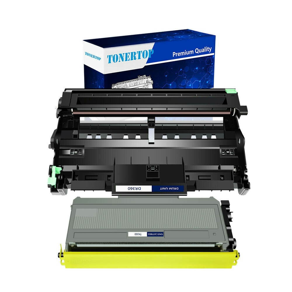 2PK High Yield Combo For Brother TN360 Toner TN330 DR360 Drum MFC-7440N 7840W