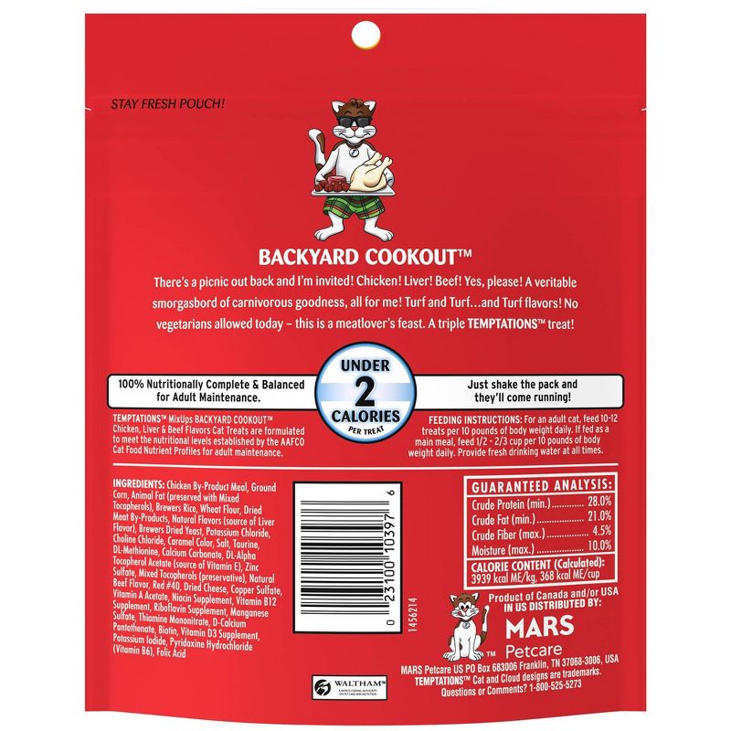 Temptations MixUps Backyard Cookout Flavor Cat Treats - 6.3oz