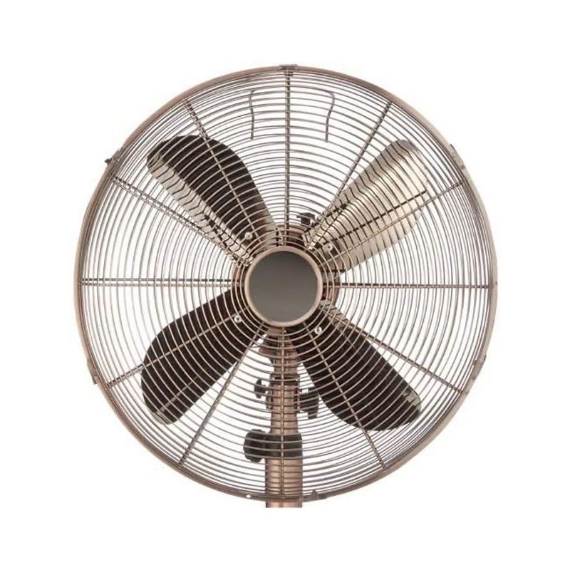 DecoBreeze DBF0209 Transitional Electric Oscillating 3 Speed Circulating Adjustable Height Pedestal Floor Fan with Quiet Motor, Brushed Copper