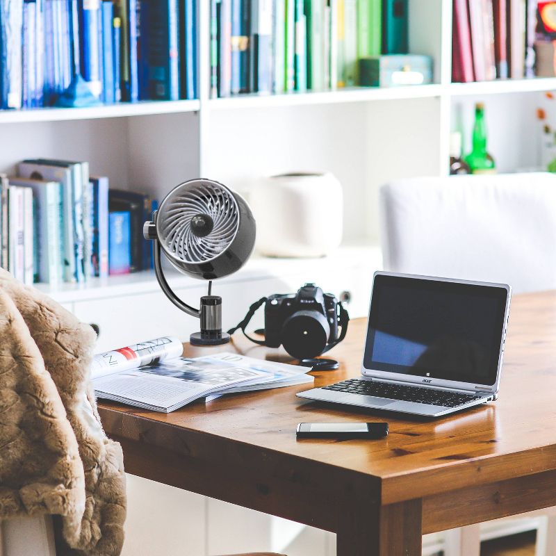 Vornado Pivot3C Personal Air Circulator Portable Fan with Multi Surface Clip Black