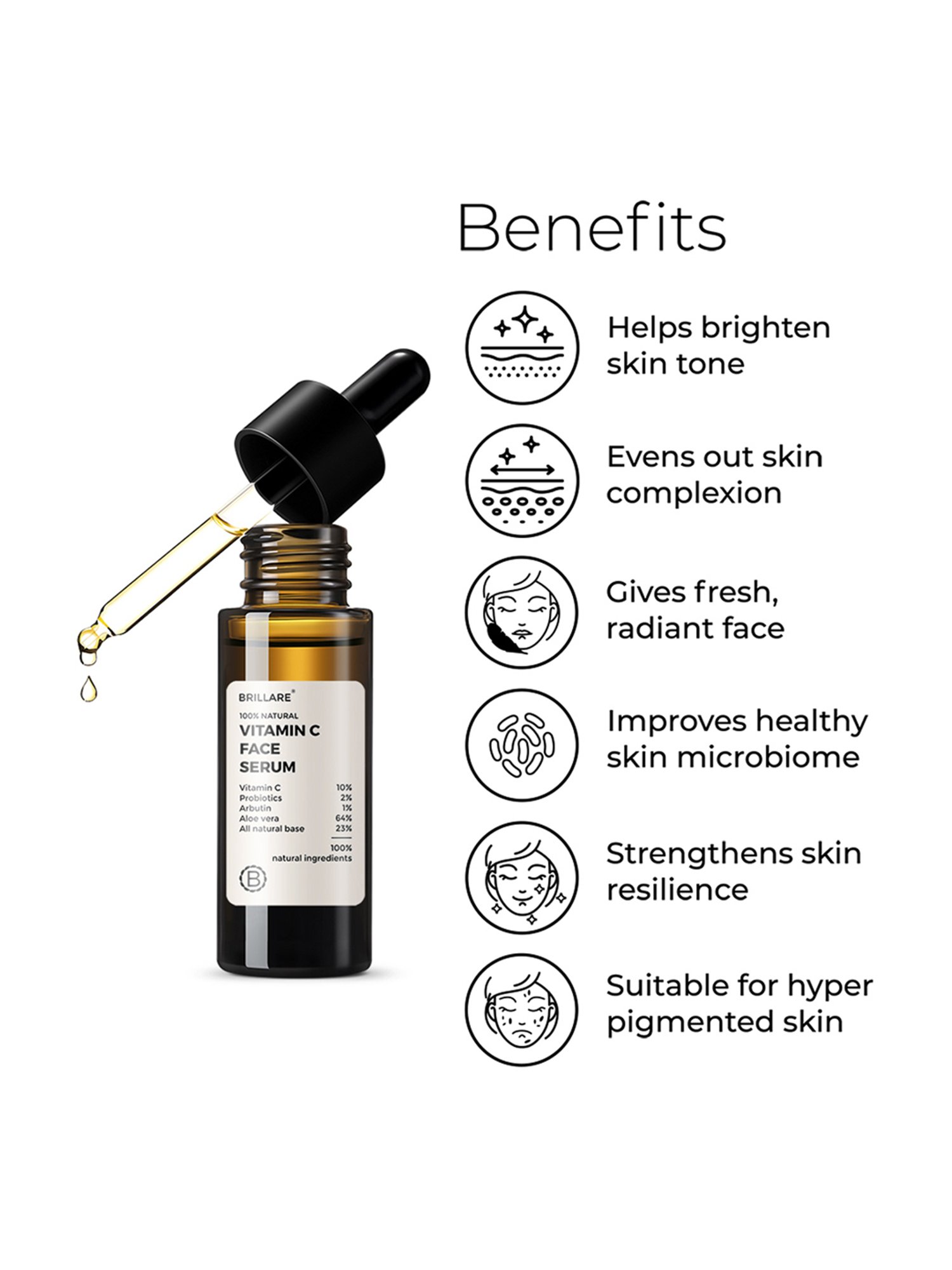 Brillare 100% Natural Vitamin C Face Serum - 30 ml