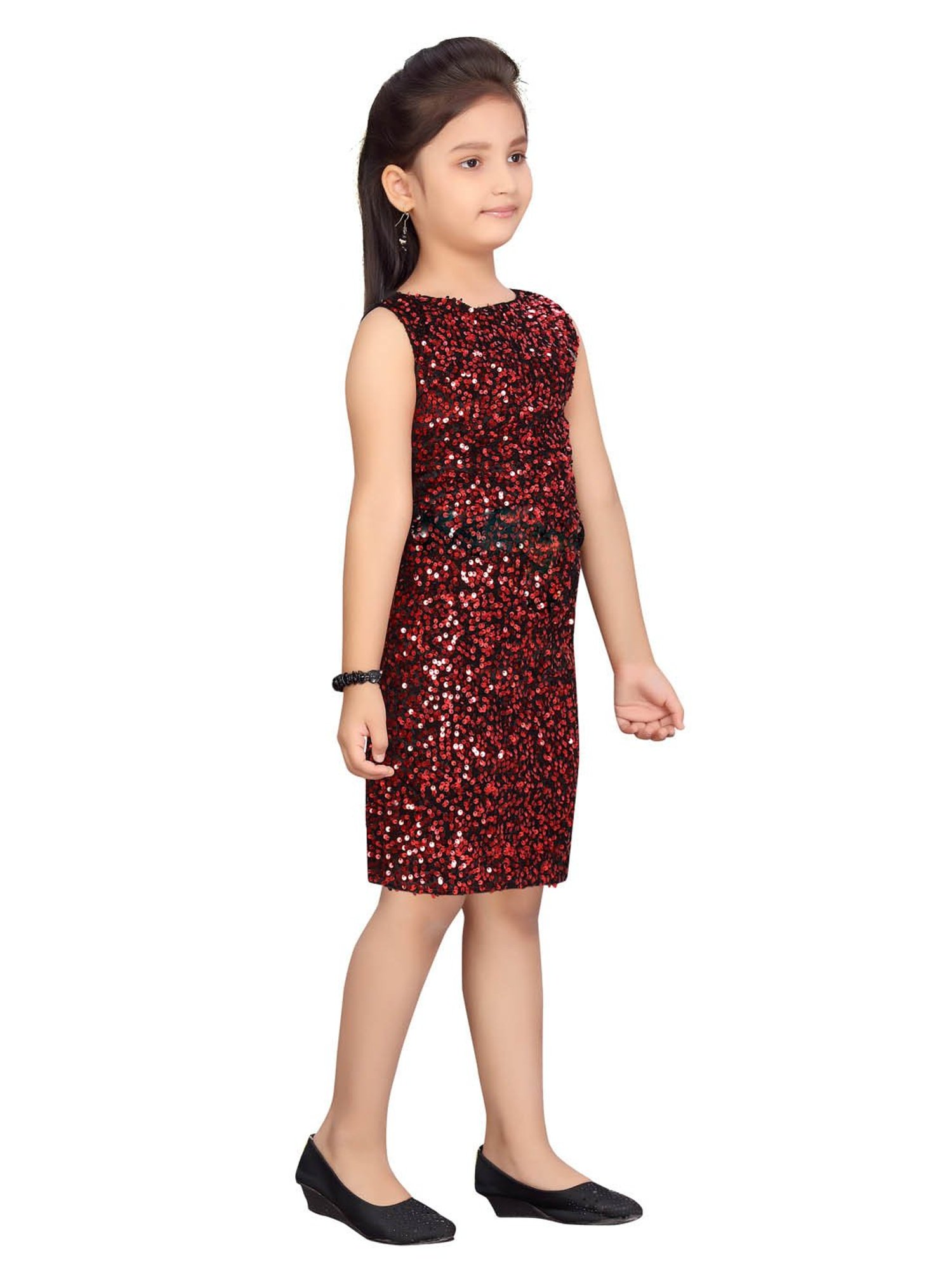 Aarika Kids Red Embellished Dress
