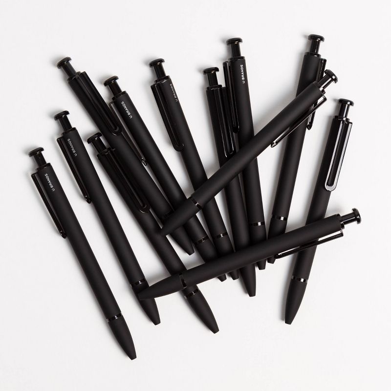 U Brands 12ct Monterey Soft Touch Pens - Midnight Black