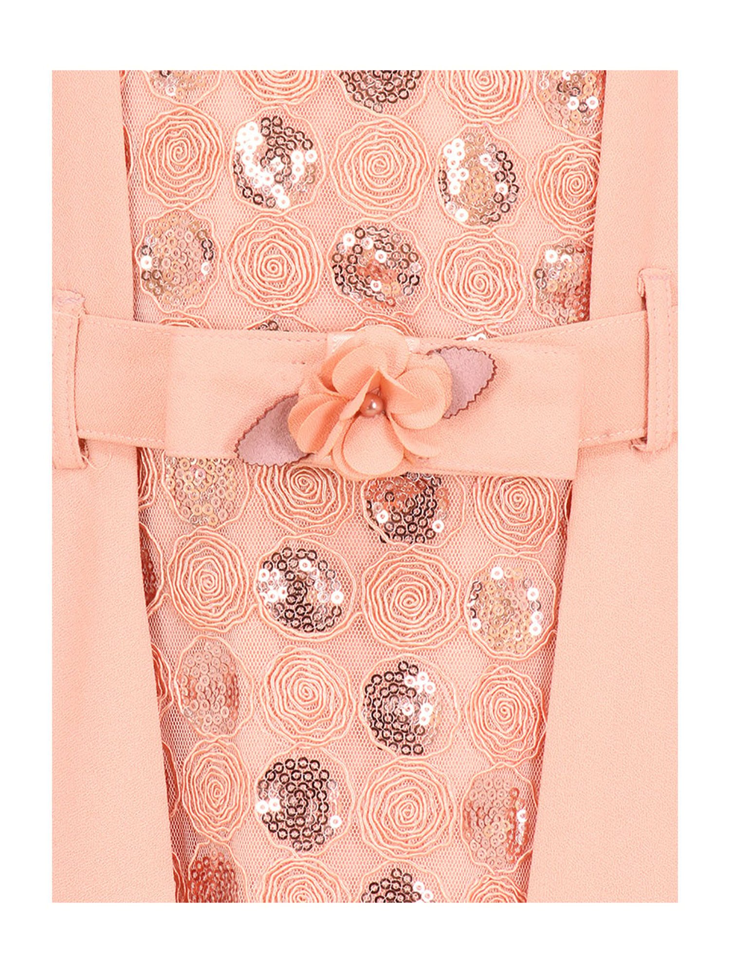 Cutecumber Kids Peach Embellished Dress