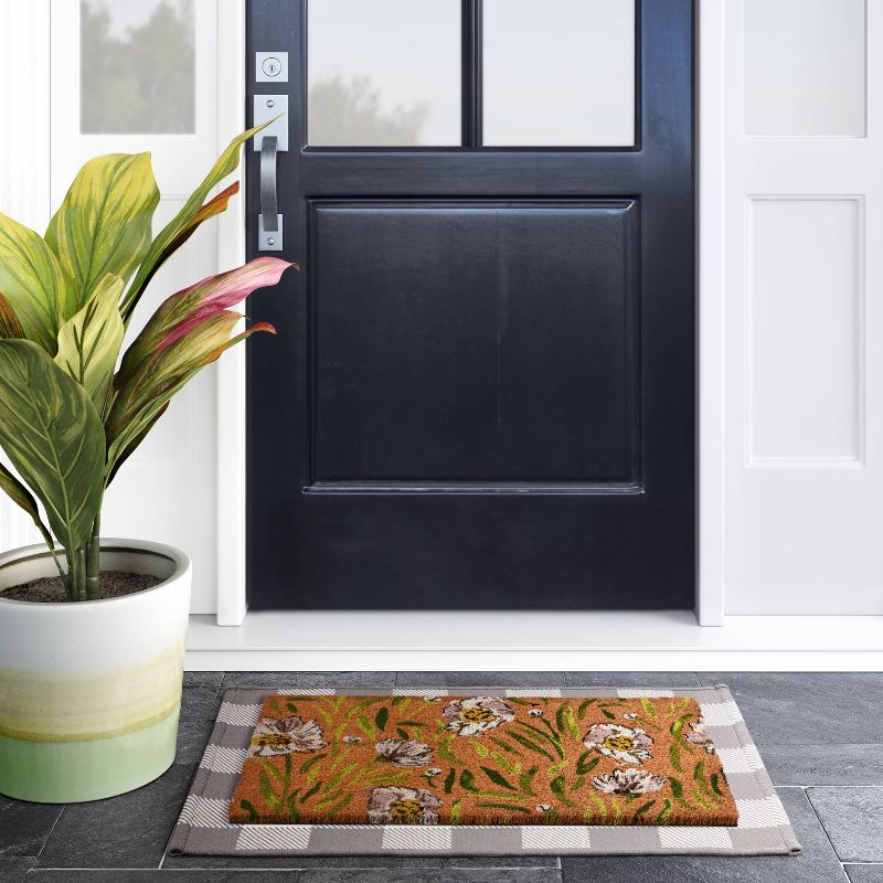 1'6"x2'6" Small Hello Door Mat Black - Threshold™