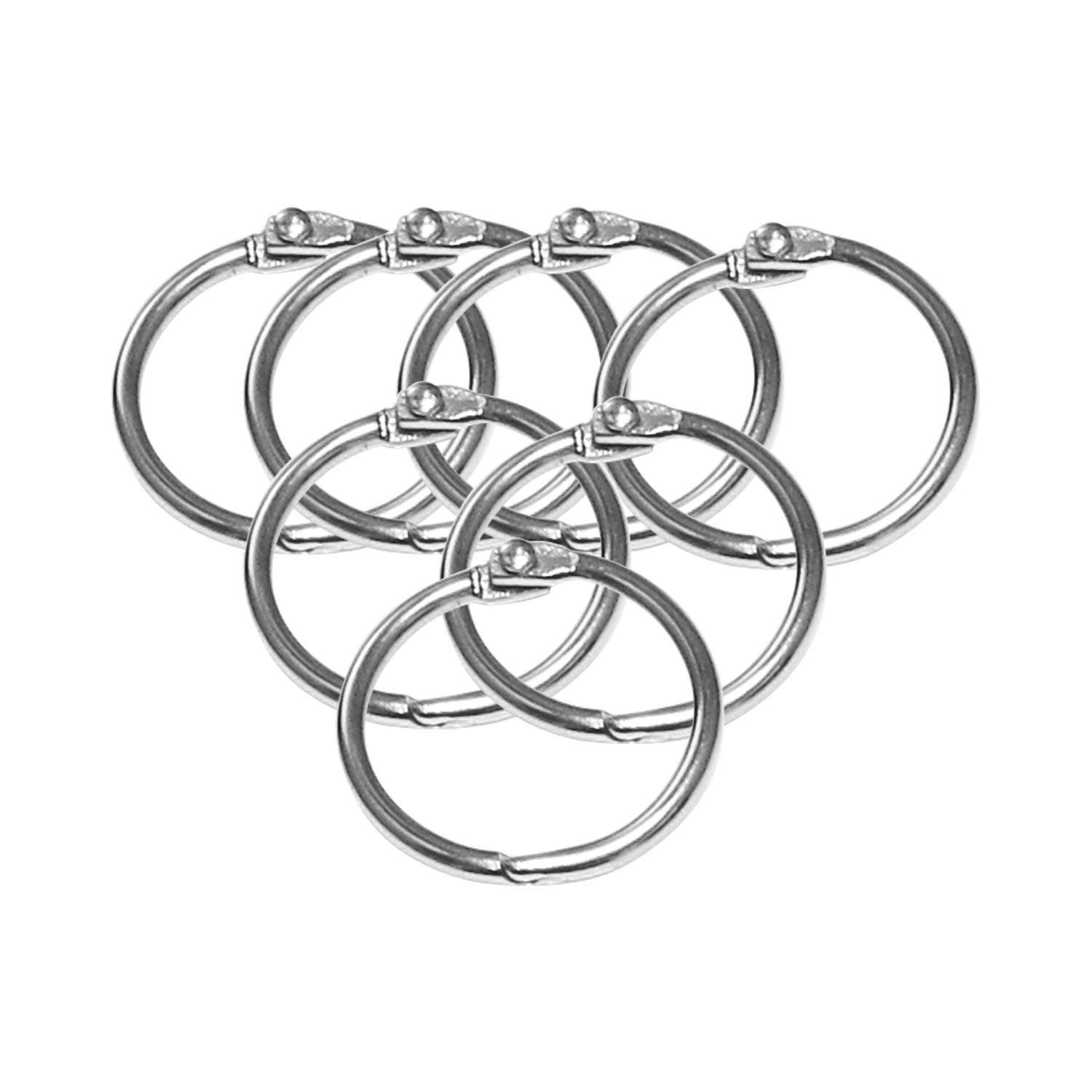 RilexAwhile Loose Leaf Binder Rings 3.5 inch Silver Tone Nickel Plated (7 Pcs)