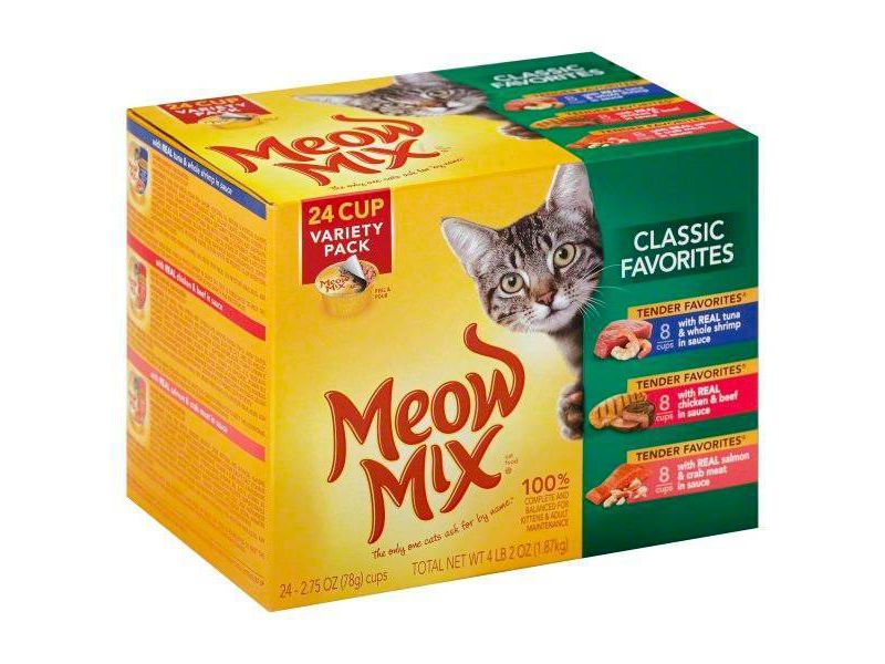 Meow Mix Tender Favorites Wet Cat Food Classic Favorites - 2.75oz/24ct Variety Pack
