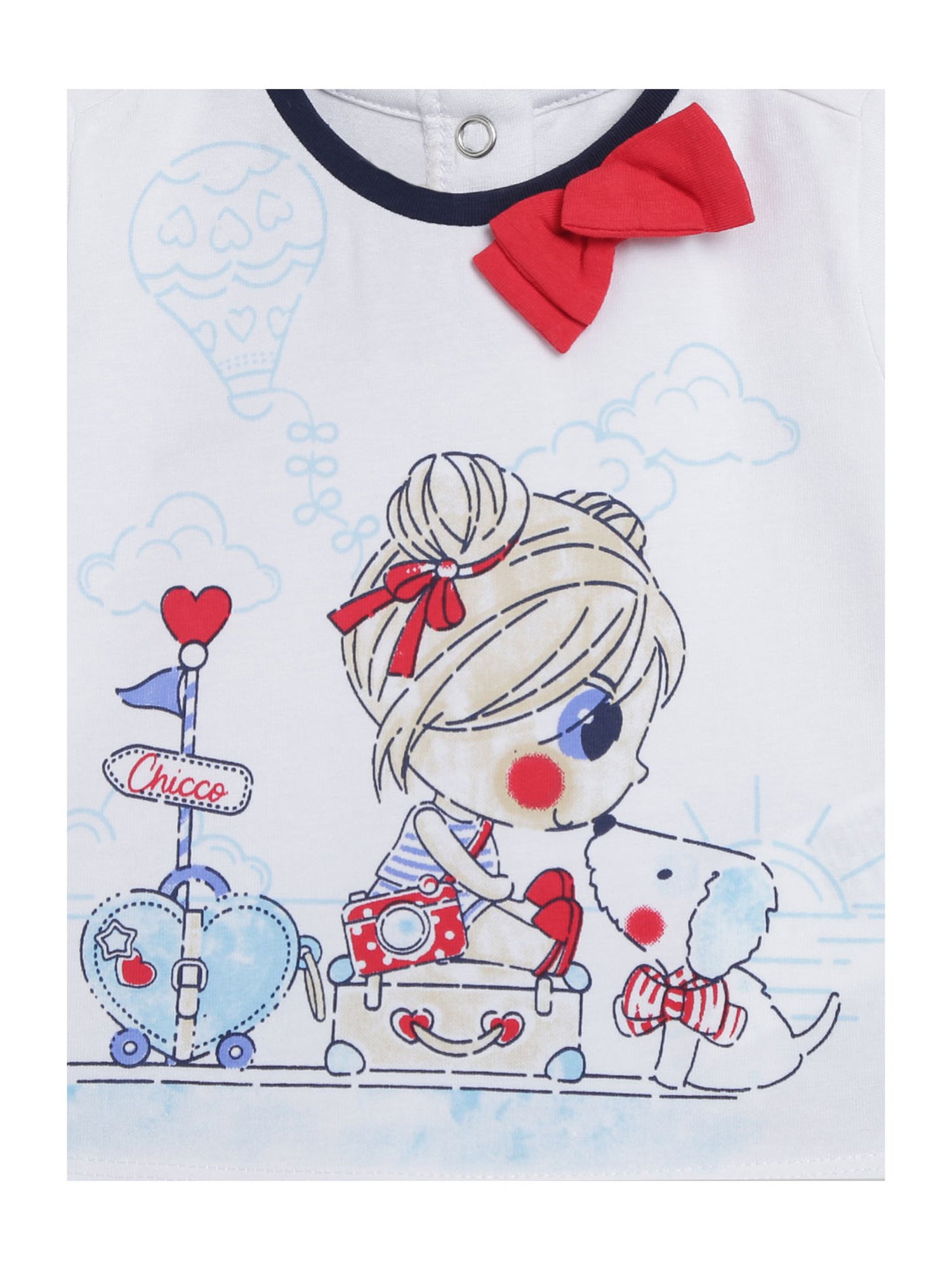 Chicco Kids White & Navy Printed Top with Shorts