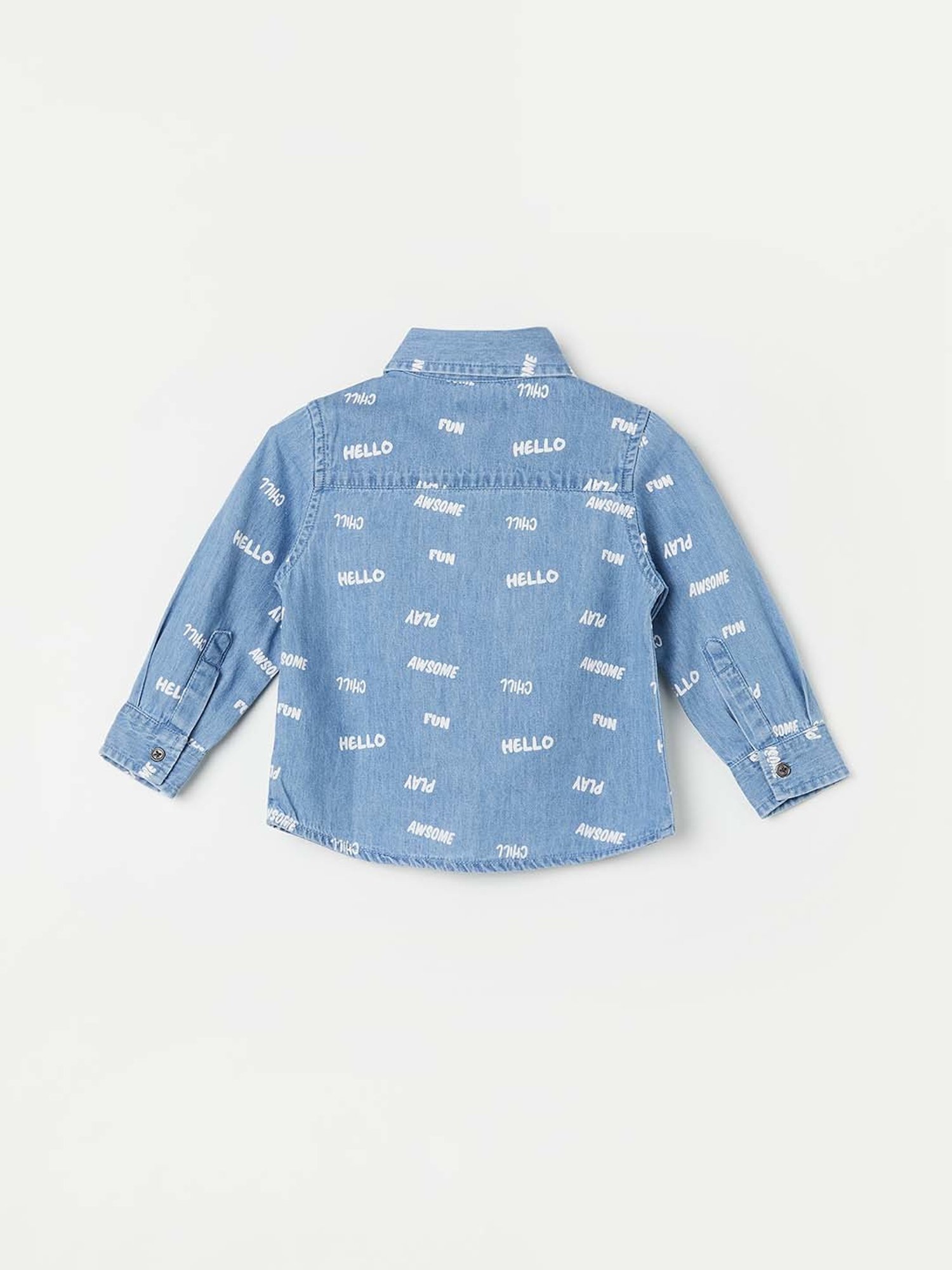 Juniors by Lifestyle Blue Cotton Printed Full Sleeves Shirt