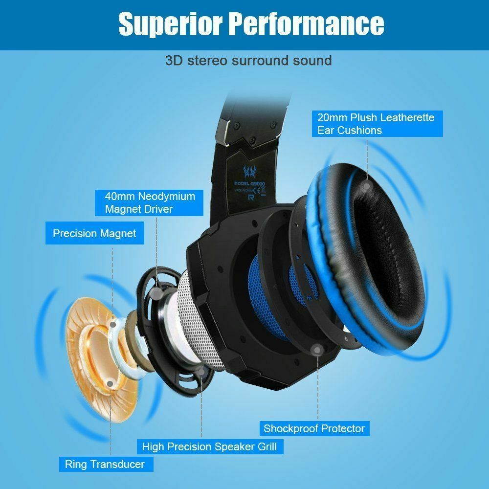 KOTION EACH G1200 3.5mm Gaming Headphone Headband with Mic Stereo Bass with Mic