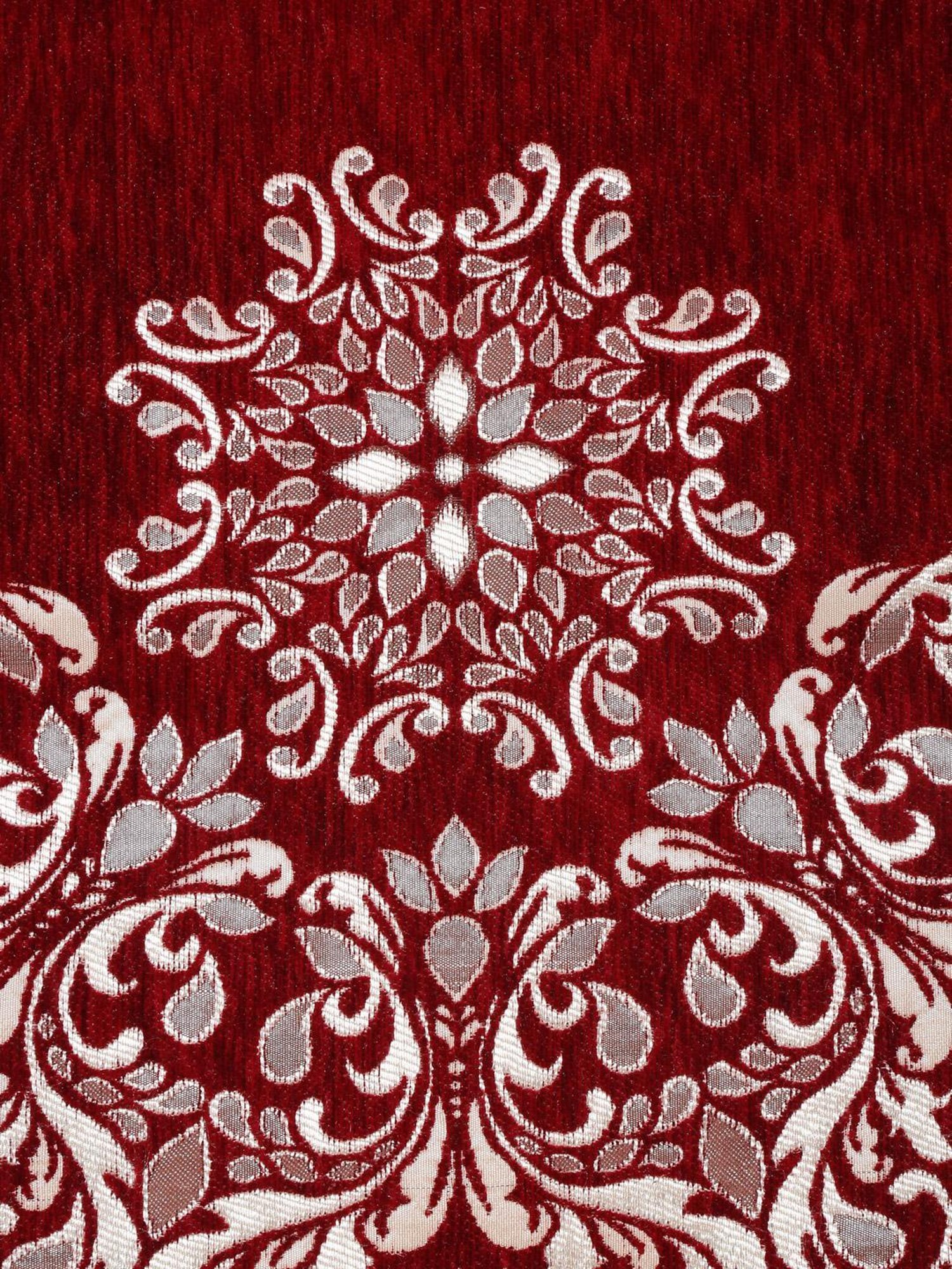 HOSTA HOMES Woven Maroon & White 5 Seater With Arm Rest Sofa Cover