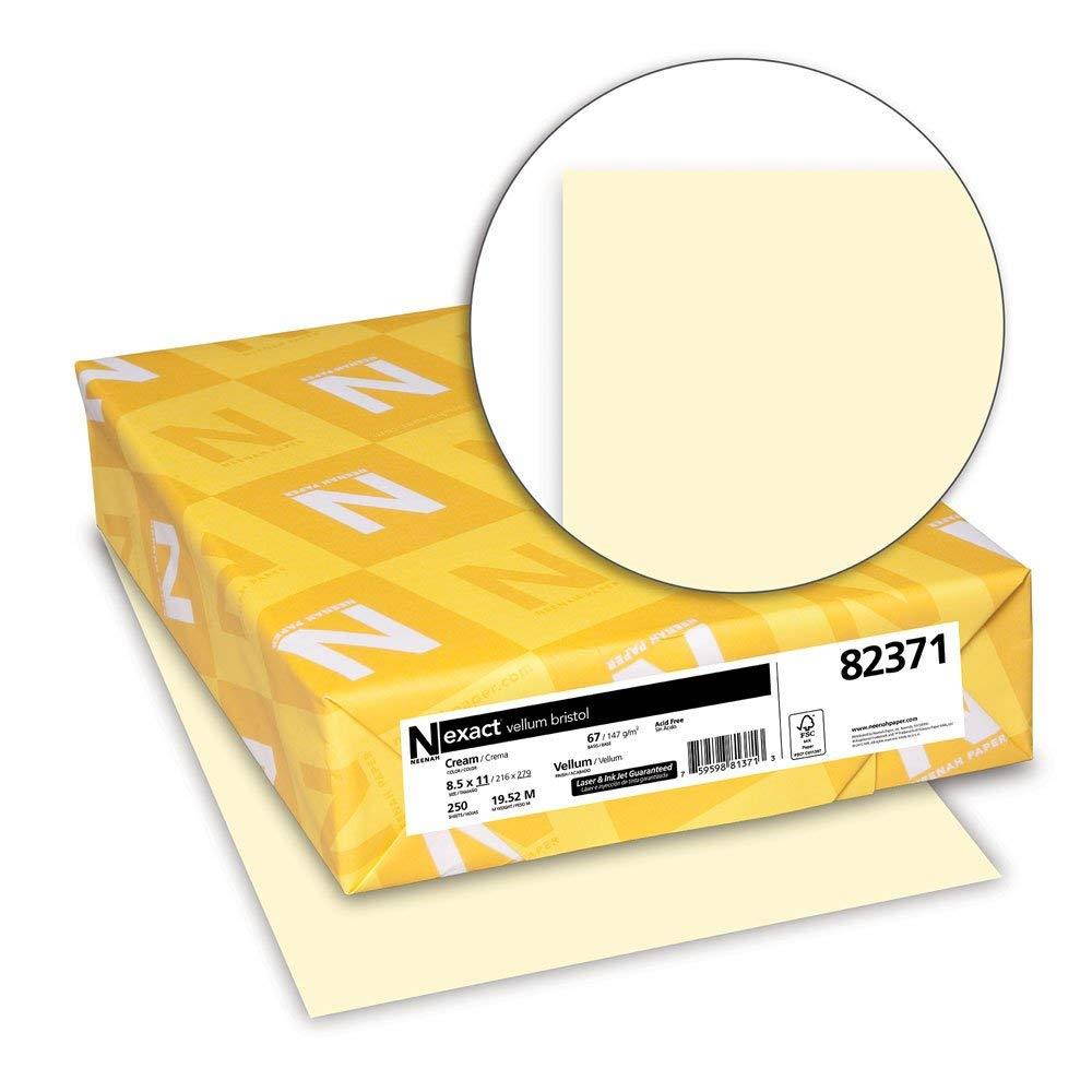 Exact Vellum Bristol, 8.5" x 11", 67 lb/147 gsm, Cream, 250 Sheets (82371)