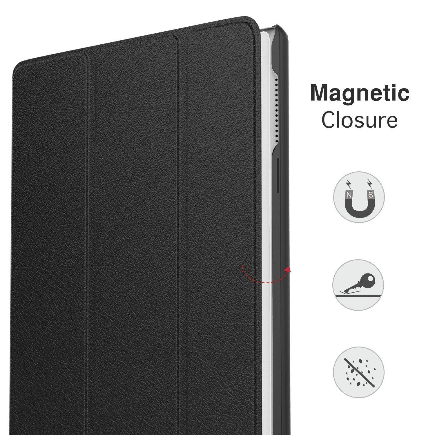 MoKo Case for Lenovo Tab 4 10" Case - Ultra Compact Protection Slim Lightweight Smart Shell Stand Cover Case with Auto Wake/Sleep for Lenovo Tab 4 10 Inch HD Tablet 2017 Release, Black