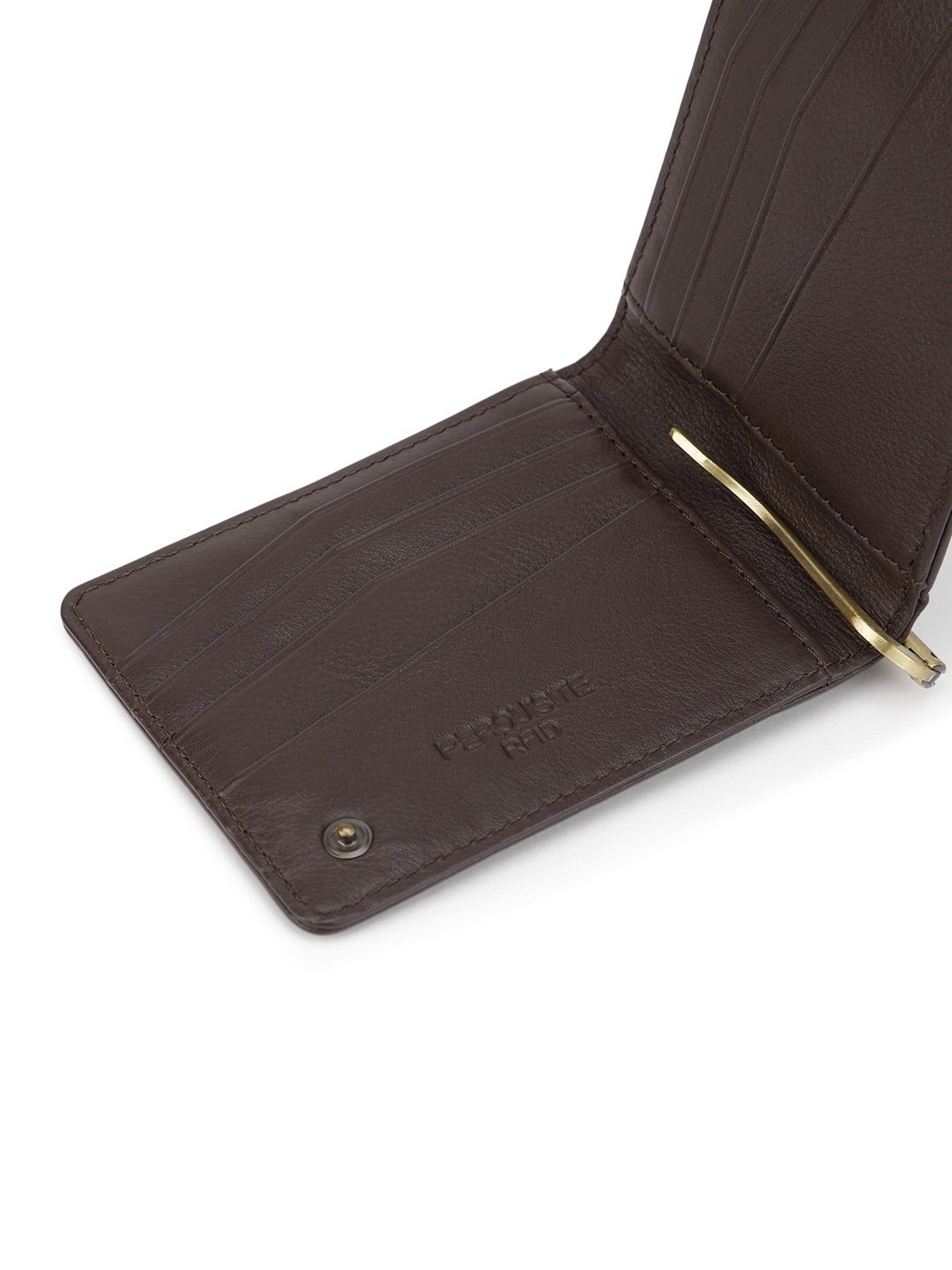 PERQUISITE Brown Casual Leather Bi-Fold Wallet for men