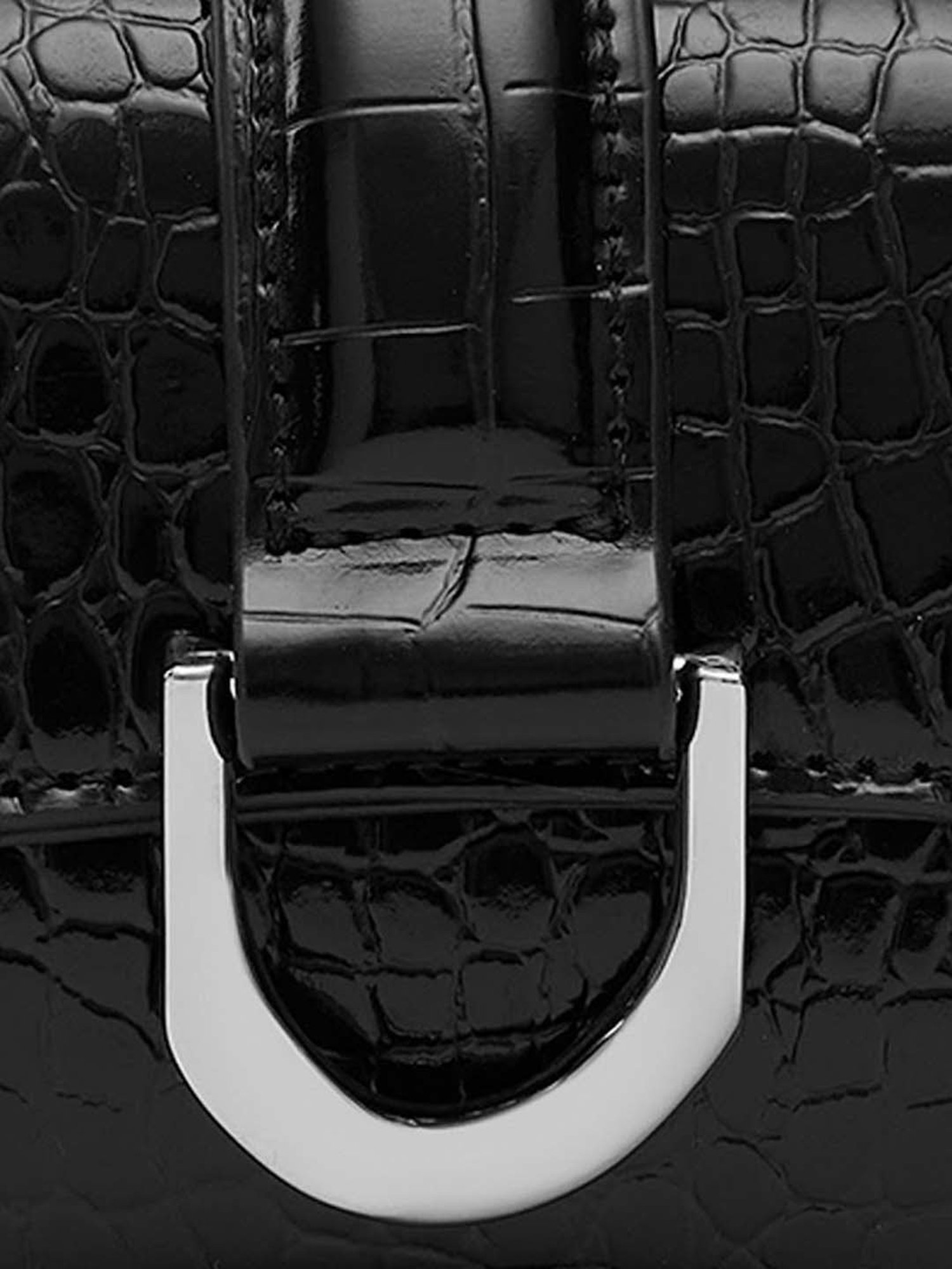 Miraggio Black Textured Small Sling Handbag