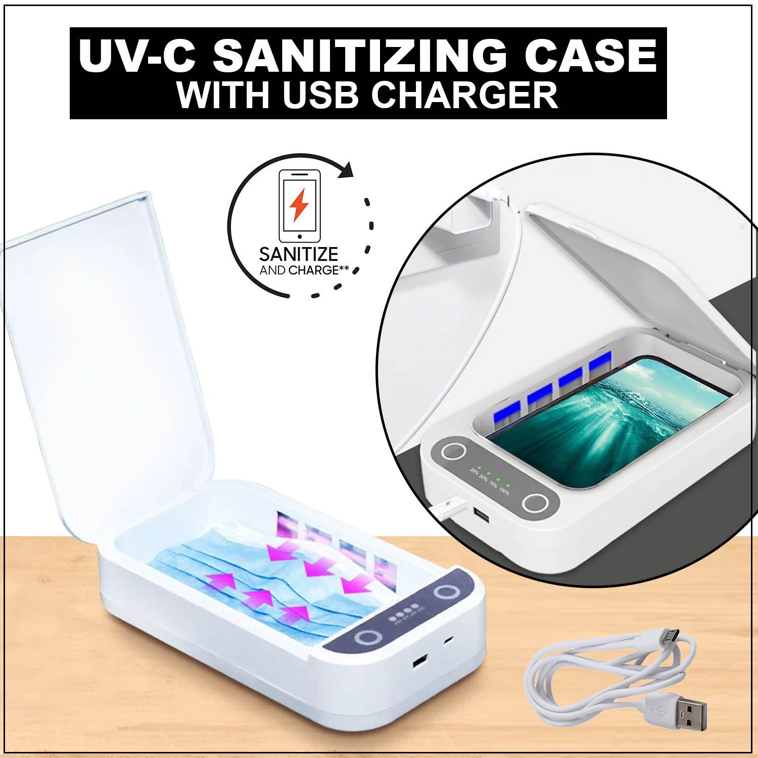 Shop LC Travel Time Multi-Purpose -C Case with USB Charger Smartphone Rechargeable