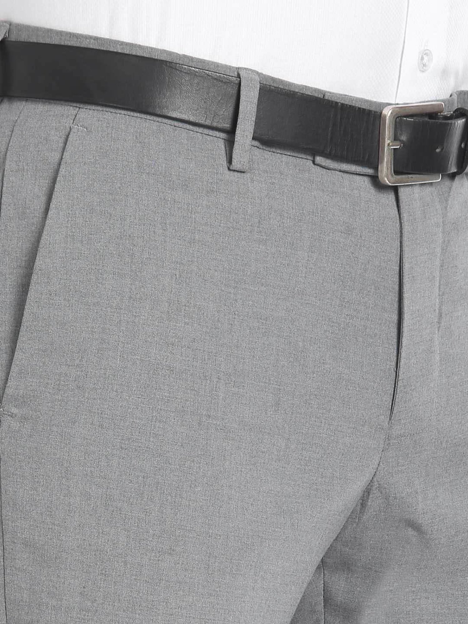 AD by Arvind Grey Slim Fit Trousers