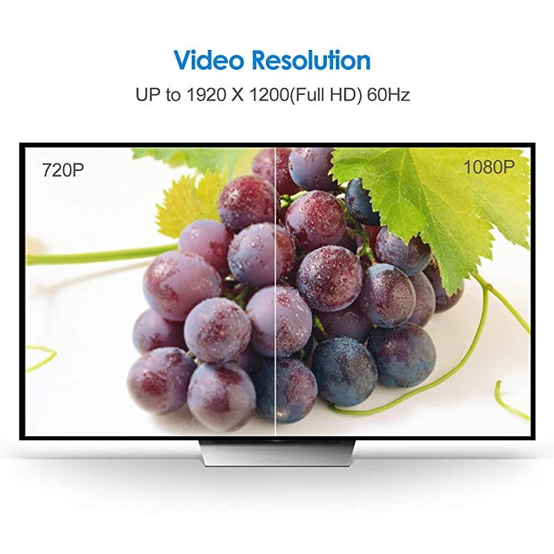 Mini DisplayPort Mini DP to VGA Adapter Gold Plated 1080P Thunderbolt Port Compatible Converter Black