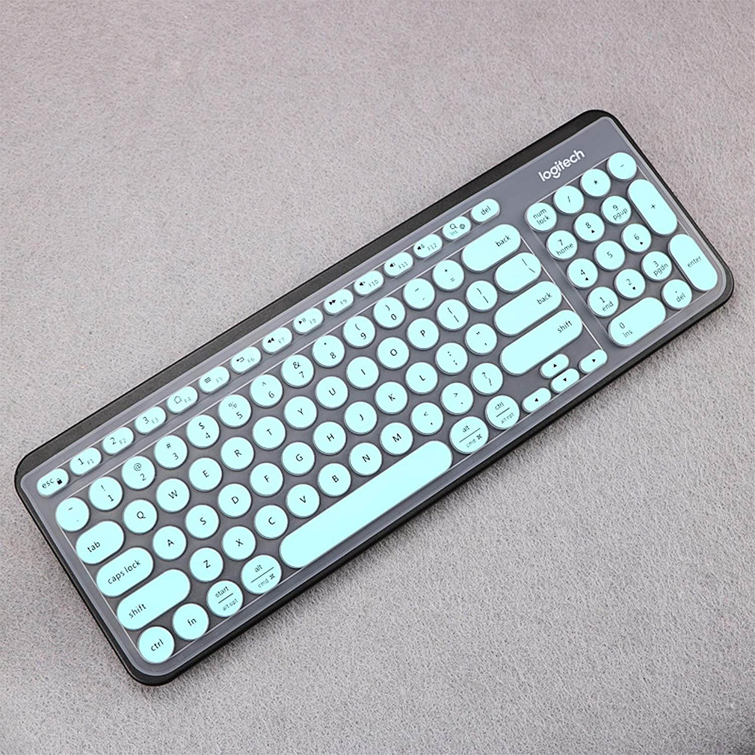 Lapogy Keyboard Cover Skin for Logitech K200 MK200 K260 MK260 K270 MK270,Logitech Keyboard Accessories, Ultra Thin Silicone Keyboard Protector Skin,Mint&hellip;