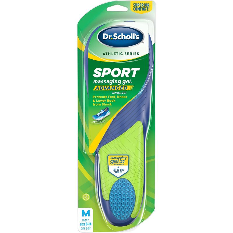 Dr. Scholl's Athletic Series Sport Massaging Gel Advanced Insoles for Men Size 8-14