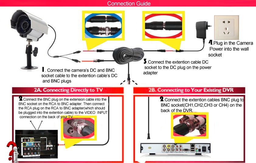 4x 200ft Security Camera BNC Video Power Cable DVR CCTV Surveillance Wire Cord NEW