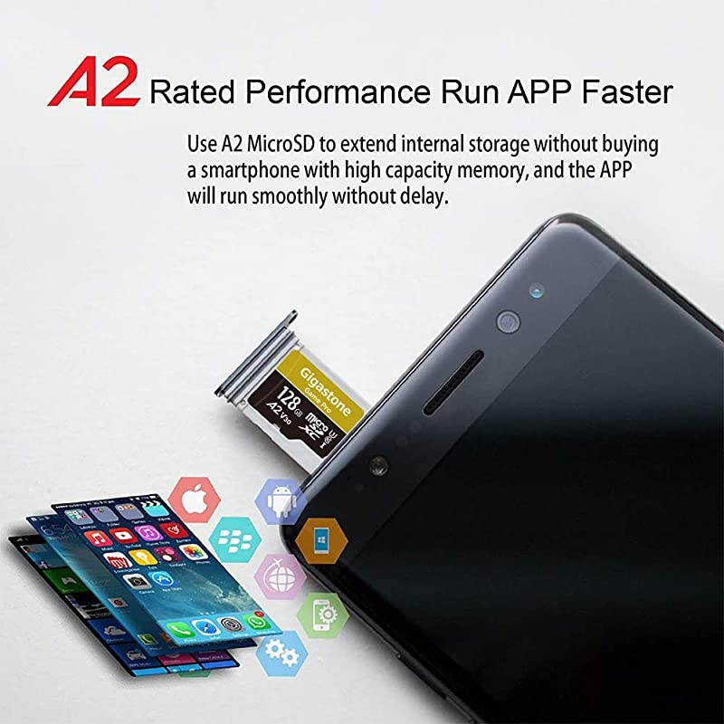 128GB Micro SD Card A2 V30 UHSI U3 Class 10 Memory Card Game Pro Series Nintendo Switch Compatible Run App for Smartphone UHD 4K Video Recording 4K Gaming ReadWrite 10050 MBs