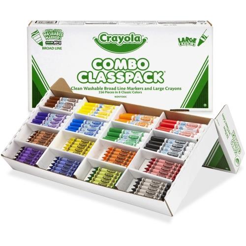 Crayola. 523348 Classpack Crayons w/Markers, 8 Colors, 128 Each Crayons/Markers, 256/Box