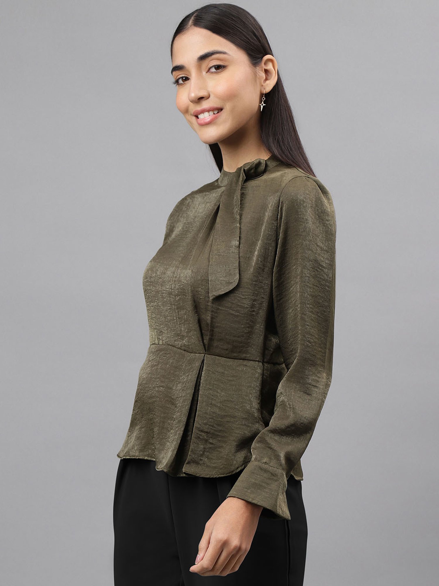 Latin Quarters Olive Top