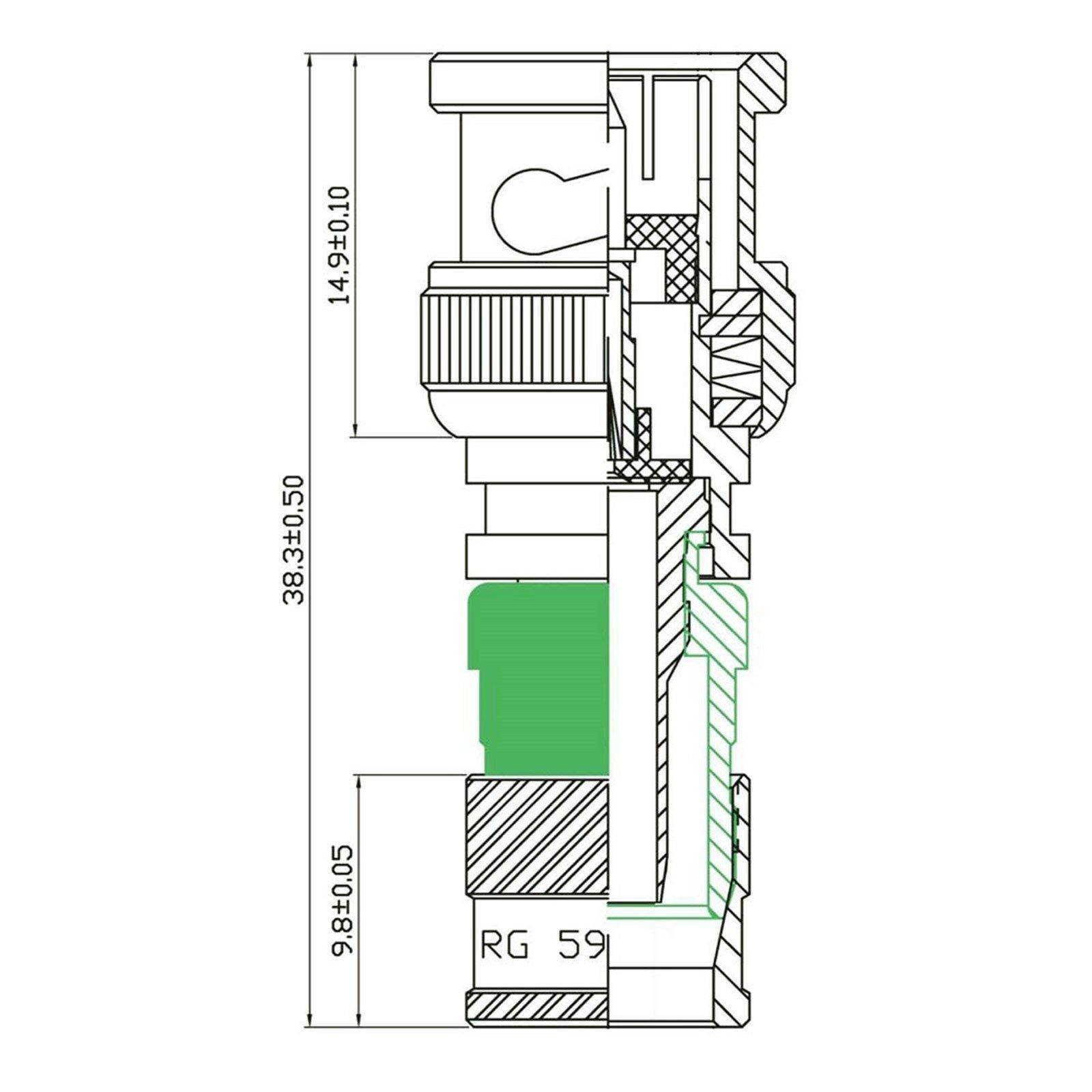 50 pack BNC Compression Connector Adapter for RG59 Coax Cable CCTV Camera