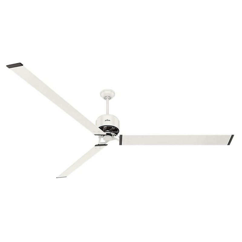 Hunter Fan Company 59132 96 Inch 6 Blade Multi Speed Quiet Indoor or Outdoor Home Industrial Ceiling Fan with Single Knob Wall Control, Fresh White