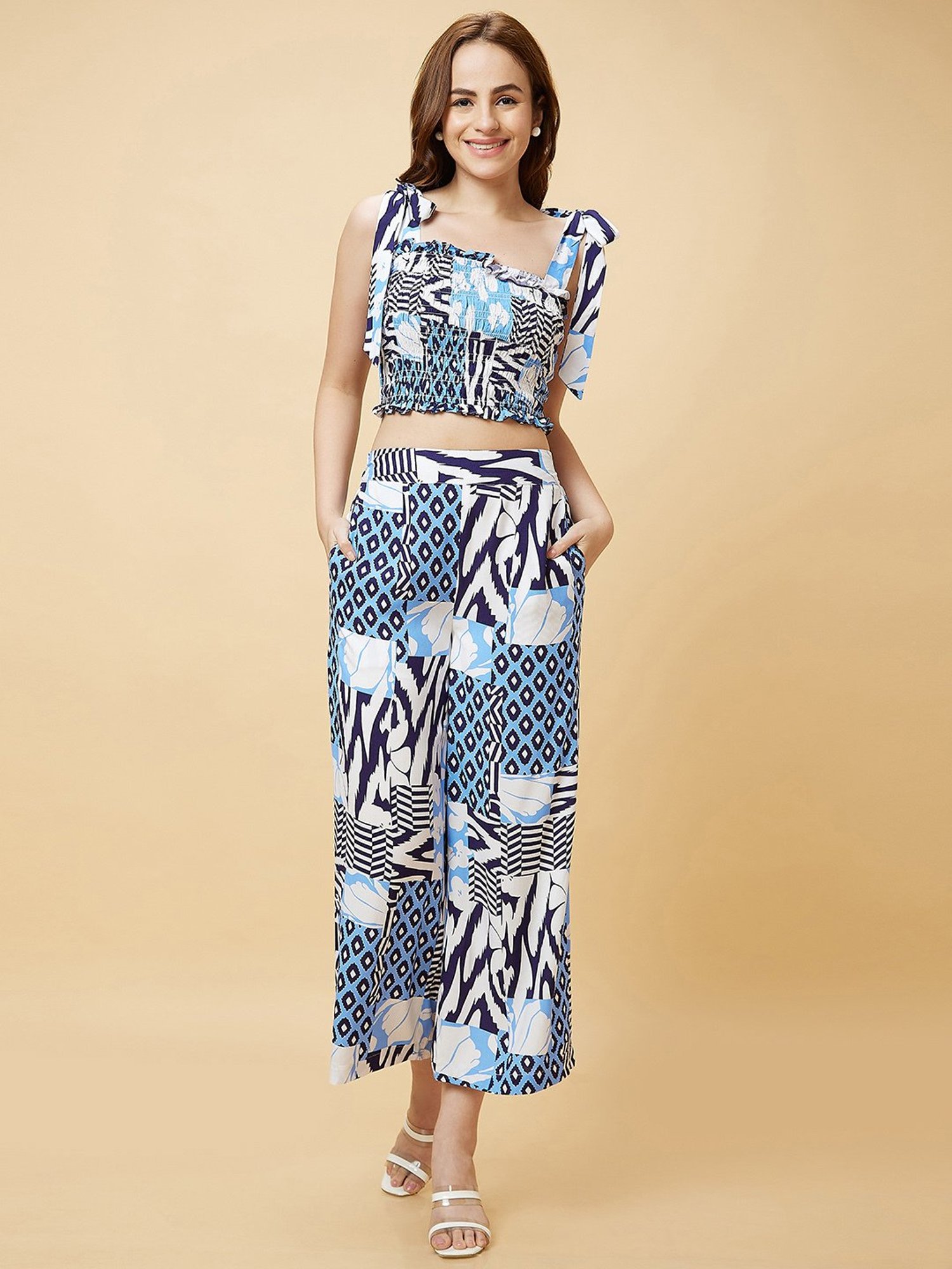 Globus Blue Printed Co-Ord Set