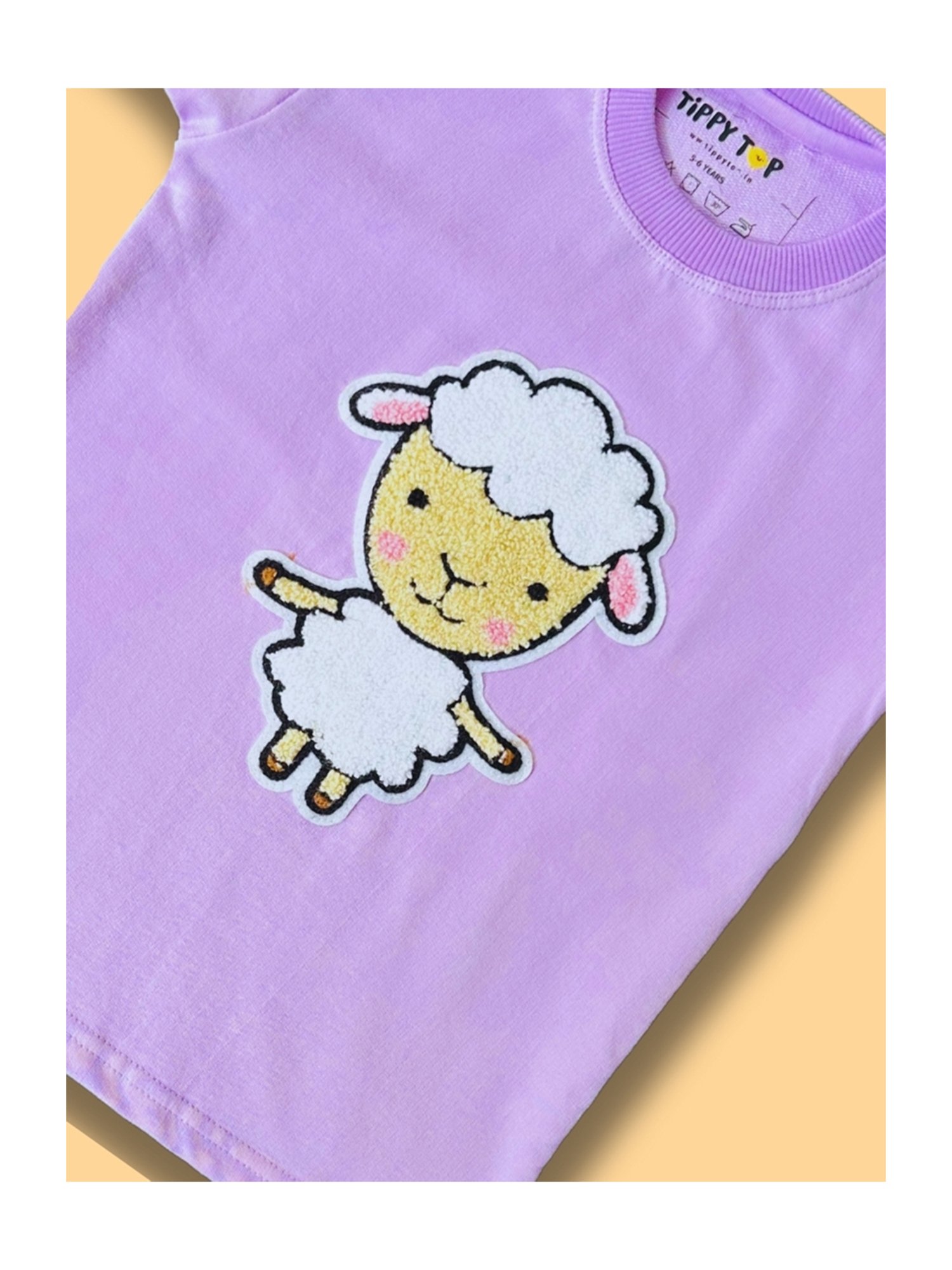 Tippy Top Kids Lavender Self Design T-Shirt