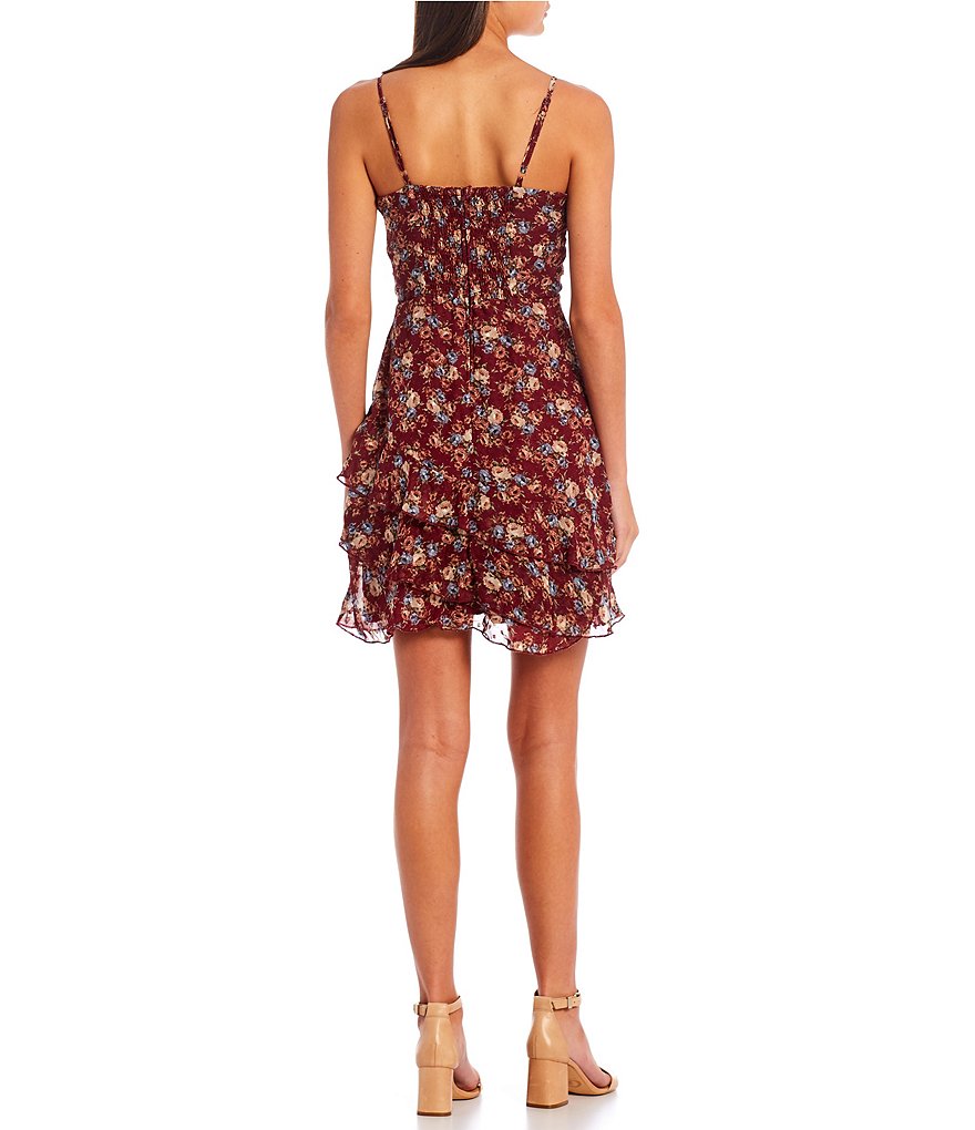 Honey And Rosie Floral Tiered Ruffle Hem Dress