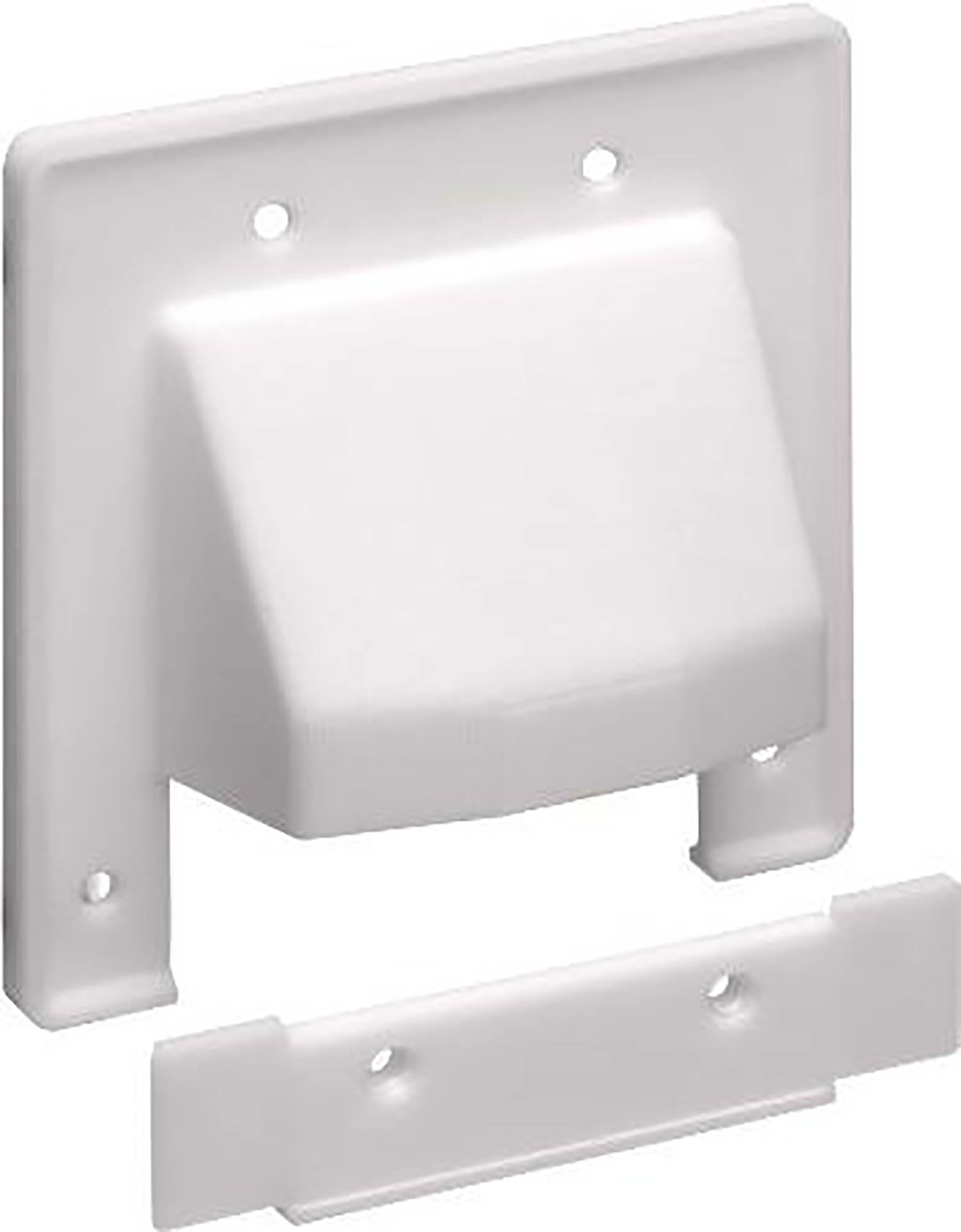Double Gang Scoop Plate White With Removable Section-2pack