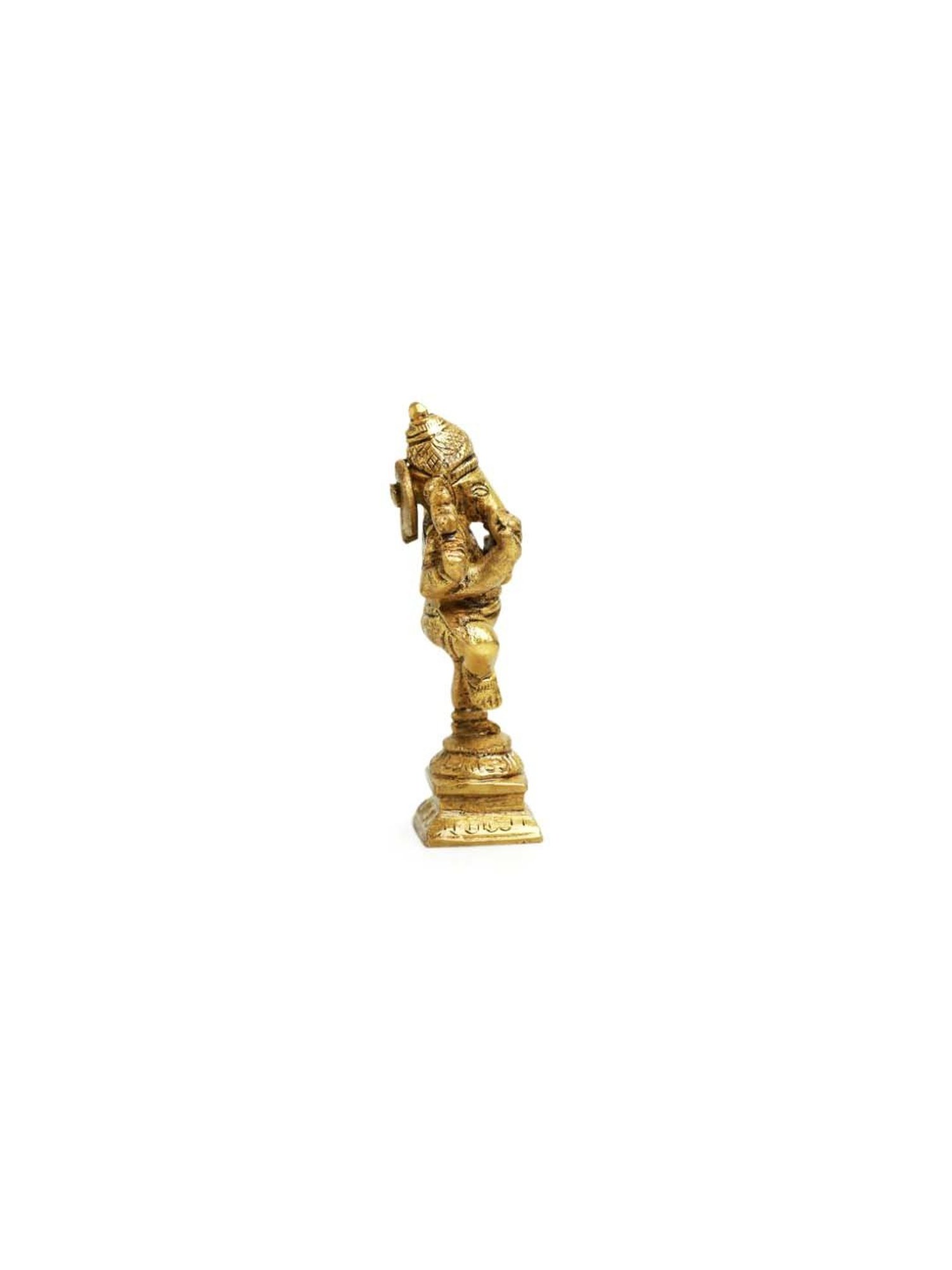 ExclusiveLane Beams Golden Brass Dancing Ganesha Idol Showpiece