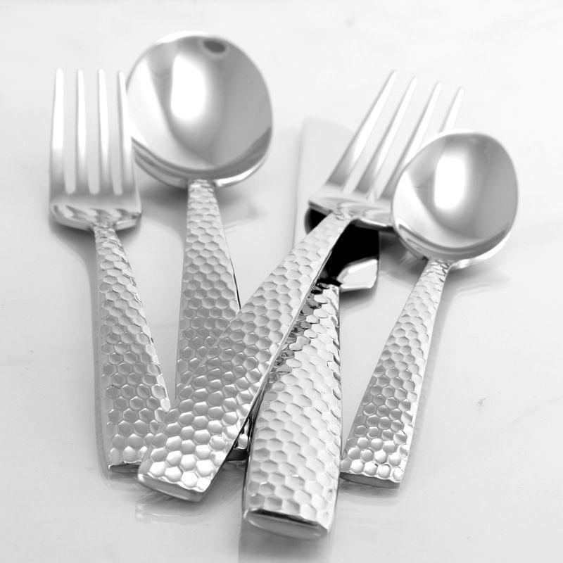 Gibson Braid 20 Piece Stainless Steel Flatware Set with Textured Handles