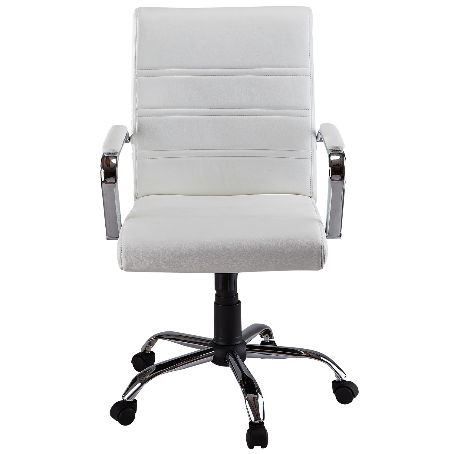 PU Leather Executive Conference Desk Chair High Back Office Chair Adjustable Swivel Chair With Arms White