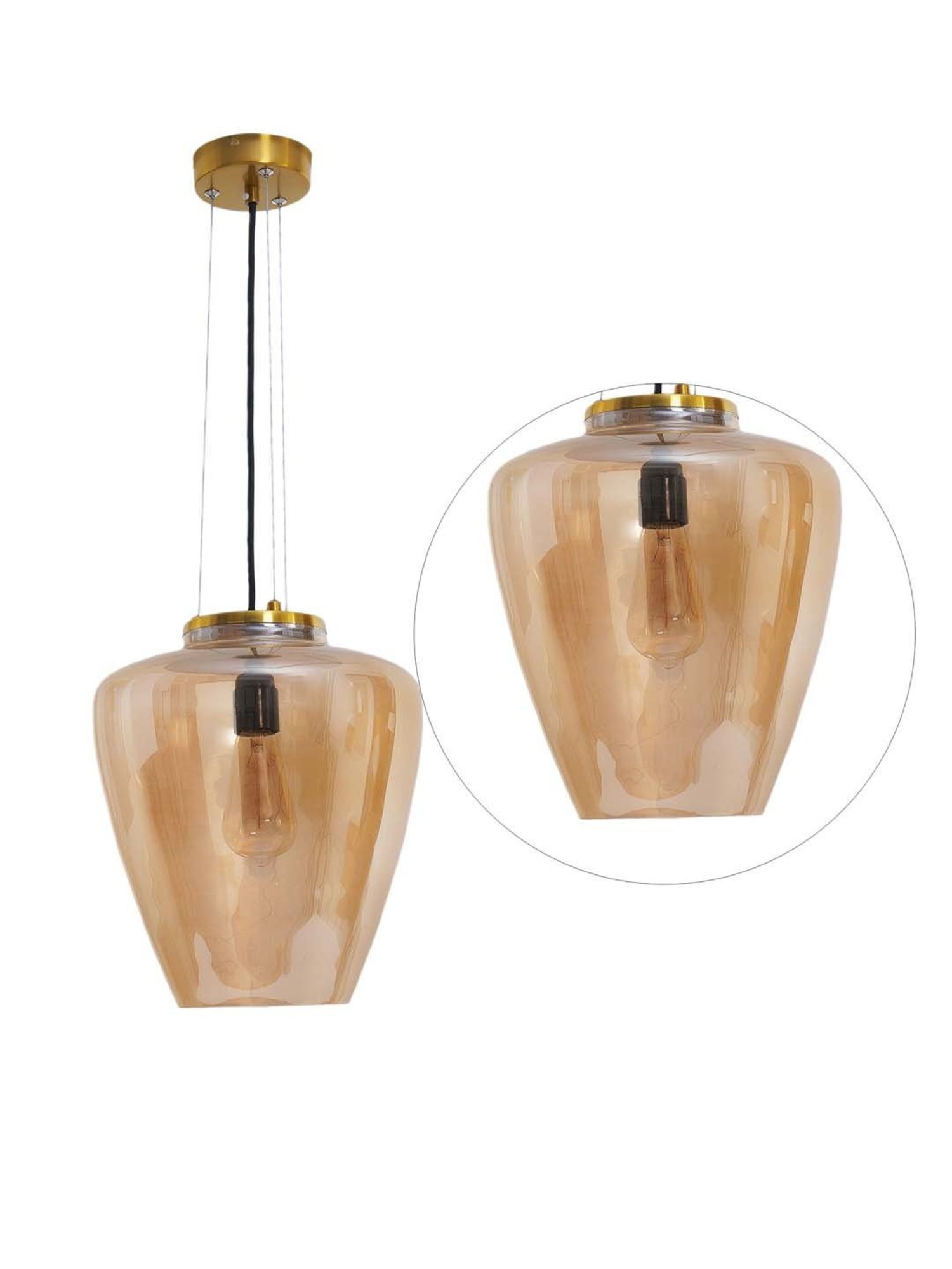 Kapoor E Illuminations 'Florien' Matt Gold Glass Hanging Light - Set of 1