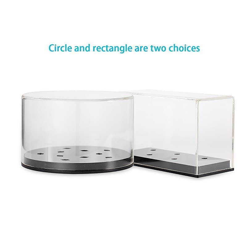 Headshell Cartridge Keeper Phono Shell Case Acrylic Box Turntable Record Player Stylus Holder (Round)