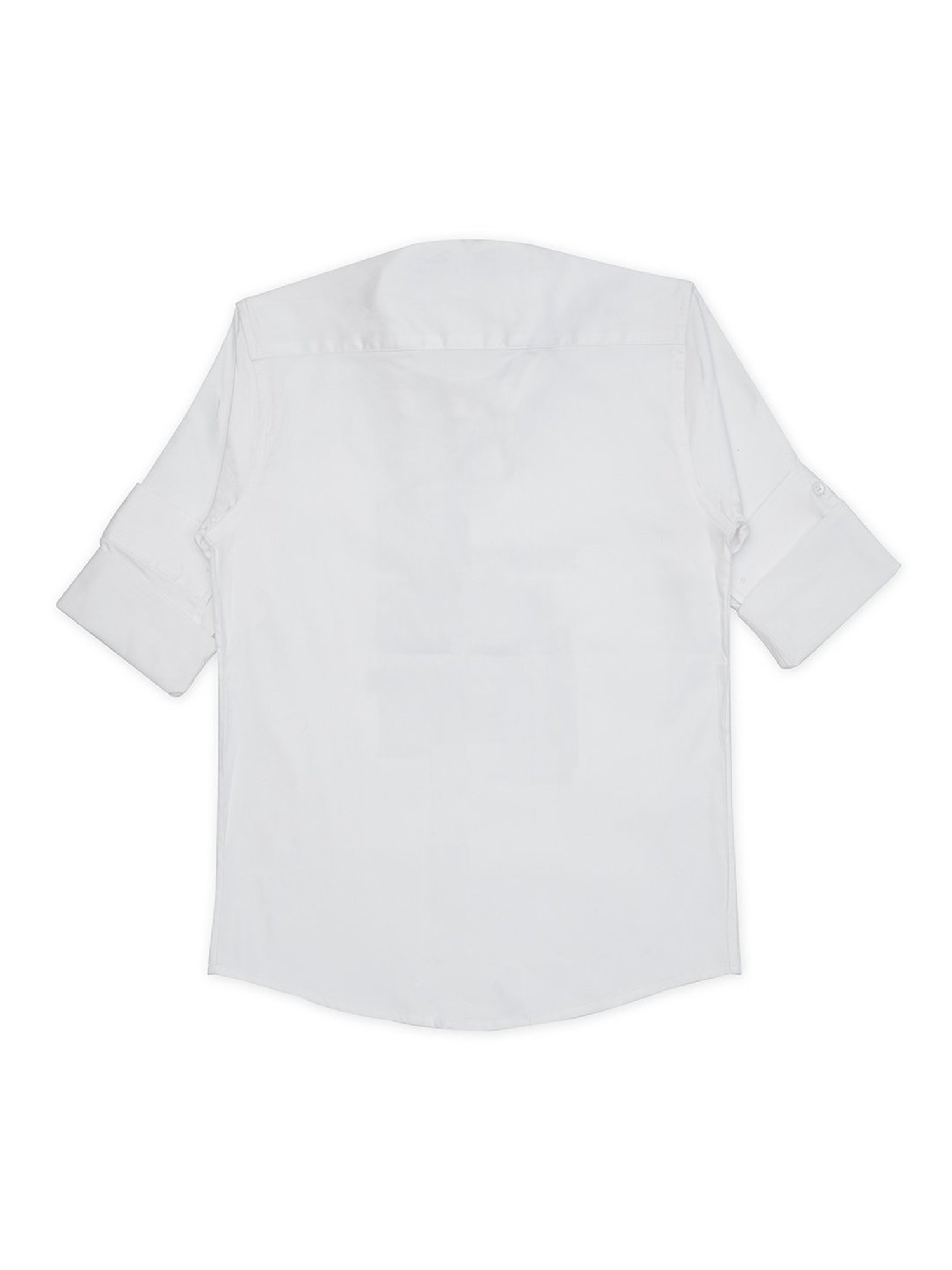 Cavio Kids White Printed Full Sleeves Shirt