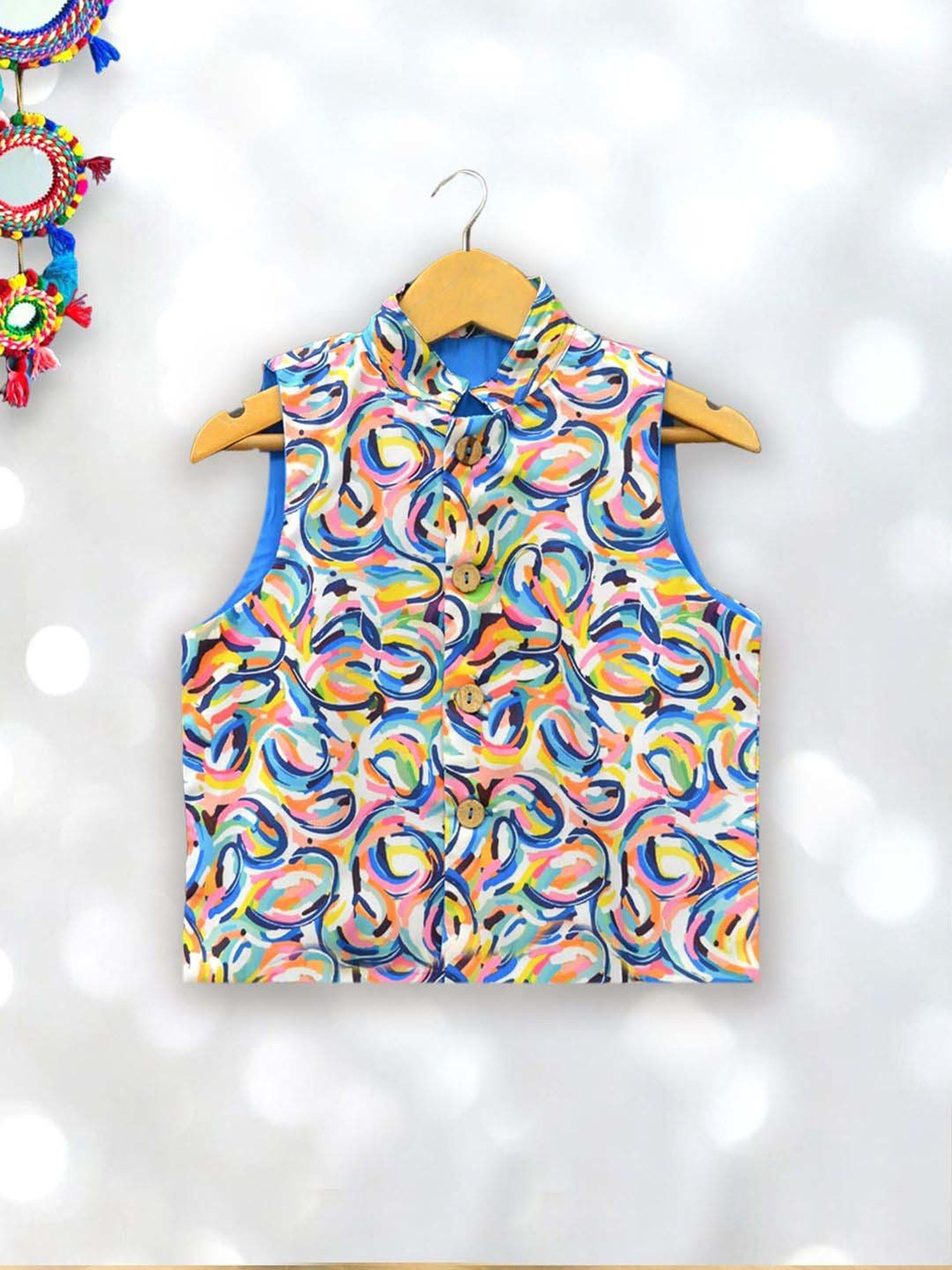 A.T.U.N. Boys Multicolor Printed Full Sleeves Kurta Set